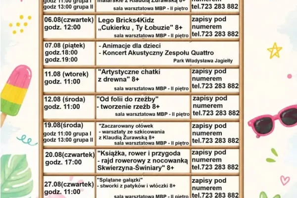 Letni Park Kultury w Skwierzynie: koncert Sebastiana Popiela i atrakcje dla rodzin