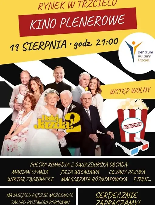 Kino plenerowe w Trzcielu: 19 sierpnia na Rynku pokażą komedię „Dalej Jazda 2”