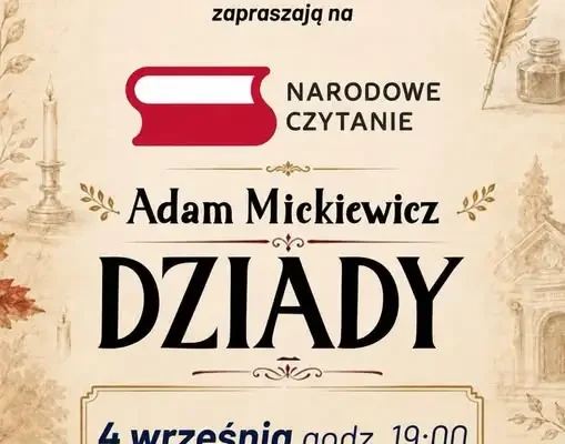 Narodowe Czytanie 2026 w Przytocznej: „Dziady” Mickiewicza w Parku Rzeźb
