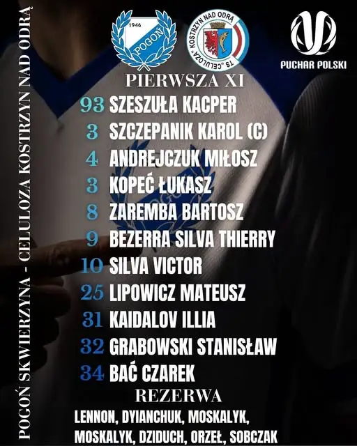 Pogoń Skwierzyna poznała skład na pucharowy mecz z Celulozą Kostrzyn