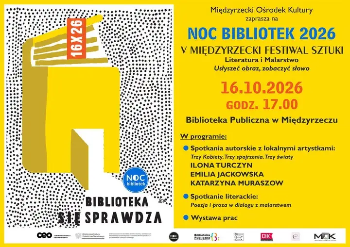 Noc Bibliotek 2026 w Międzyrzeczu: V Międzyrzecki Festiwal Sztuki już 16 października