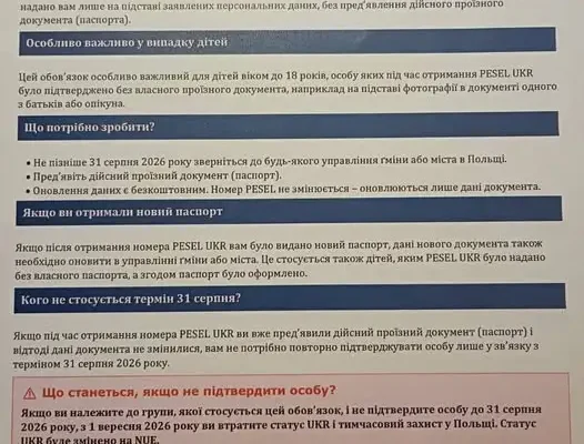 Ukraińcy muszą potwierdzić tożsamość do 1 września – apel urzędu gminy