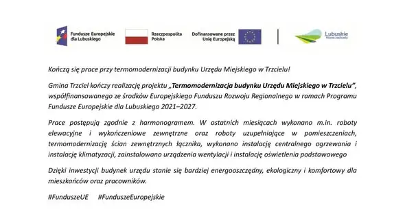 Termomodernizacja Urzędu Miejskiego w Trzcielu na finiszu