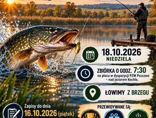 Spinningowe Mistrzostwa Koła PZW Pszczew 2026 – zawody już 18 października