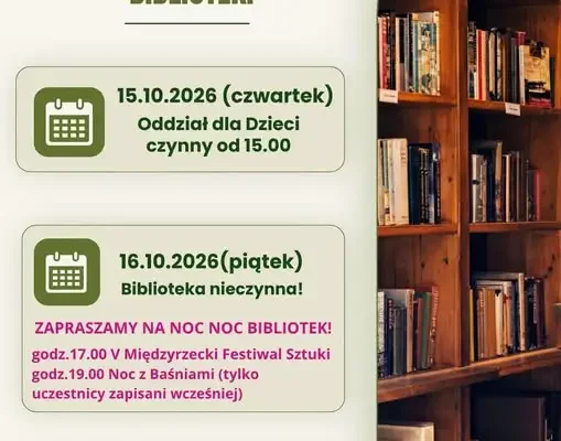 Zmiana godzin pracy biblioteki w Międzyrzeczu – sprawdź, kiedy będzie nieczynna