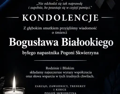 Pogoń Skwierzyna żegna Bogusława Białookiego. Pogrzeb 17 października